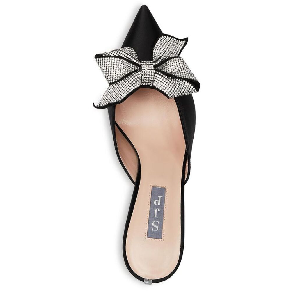 SJP by Sarah Jessica Parker Womens Paley Black Satin Slip On Mules Shoes New - Picture 3 of 3